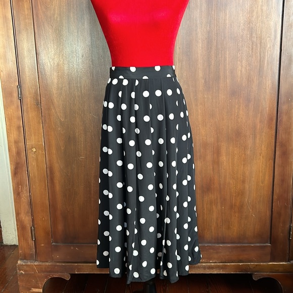Vintage Silk Polka Dot Skirt 4 - Picture 2 of 11